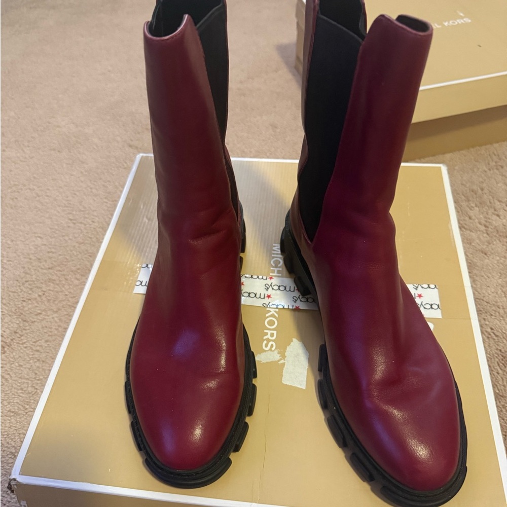 Michael Kors Burgundy (Dark Berry) Ridley Boots